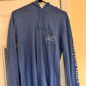 Size Small Blue Vineyard Vines Long-Sleeve Vintage Whale Hoodie Tee